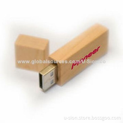 Wooden 1-64GB USB Flash Drives, Various Logos Printing Available, Support Plug-and-play Function